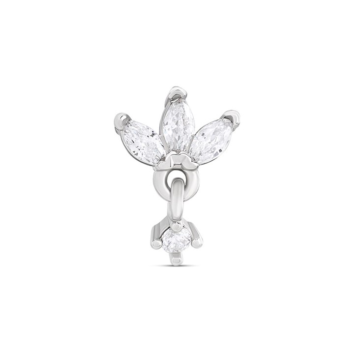 Surgical Steel Marquise And Round Drop Labret Single Stud - J3925