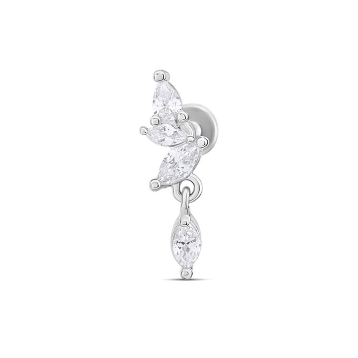 Surgical Steel Marquise Drop Labret Single Stud - J3926