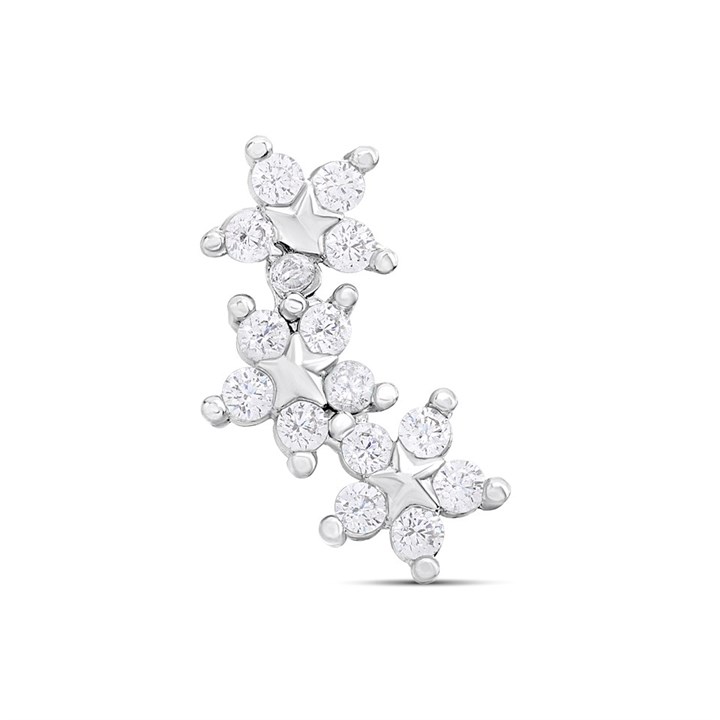 Surgical Steel Flower Trio Labret Single Stud - J3927