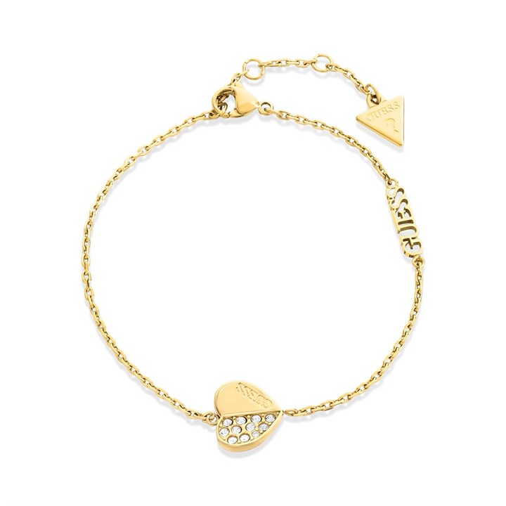 GUESS JUBB03036JWYGL Crystal Heart Bracelet - J42244