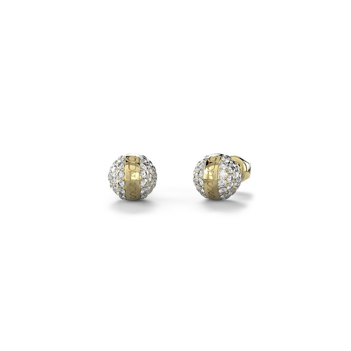 GUESS JUBE04459JWYGT/U Gold Tone Crystal Ball Earrings - J42249