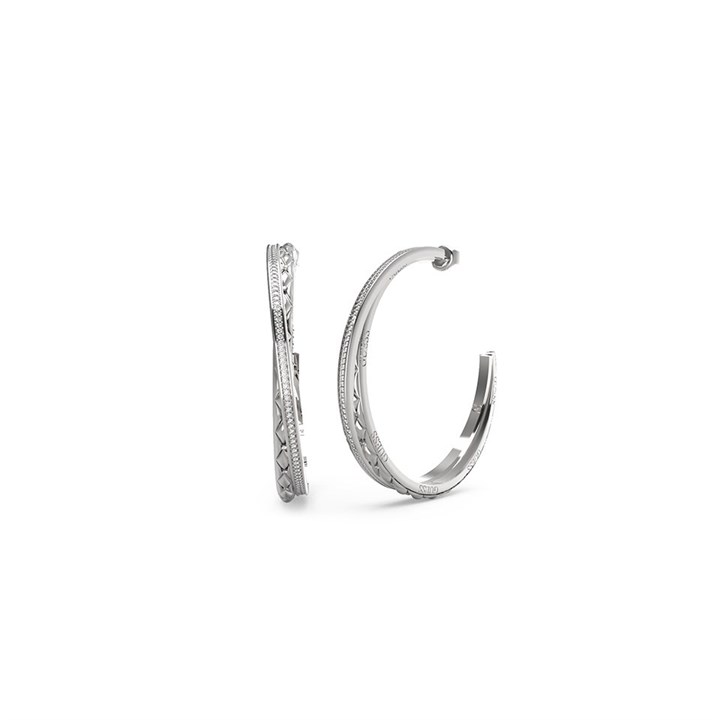 Guess UBE04585RH Stainless Steel Crystal Hoop Earrings - J42258