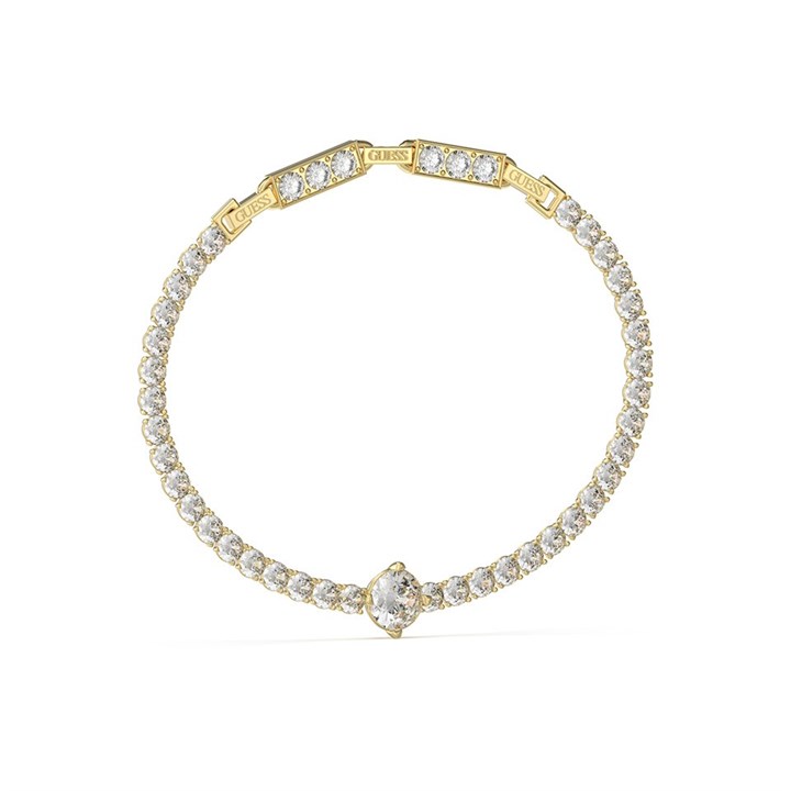 Guess UBB04220YG Gold Tone Crystal Tennis Bracelet - J42260