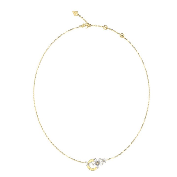 Guess UBN05102YG Gold Tone Crystal Flowers Necklace - J42267