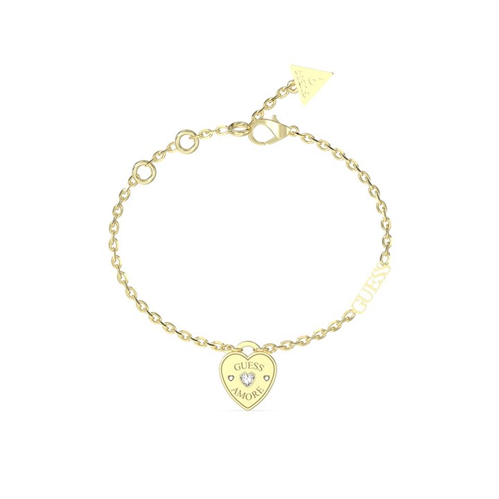 Guess UBB05057YG Gold Tone Crystal Heart Bracelet - J42269