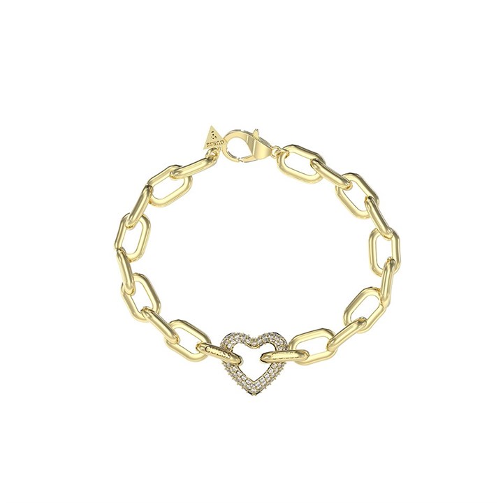 Guess JUBB05016JWYGL Crystal Heart Chain Bracelet - J42271