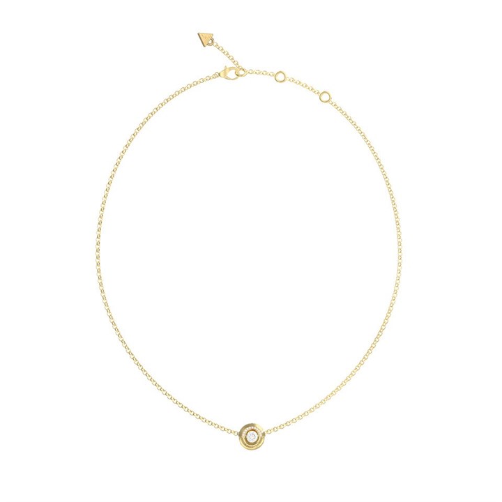 Guess JUBN05377YG Gold Tone Crystal Coin Necklace - J42292