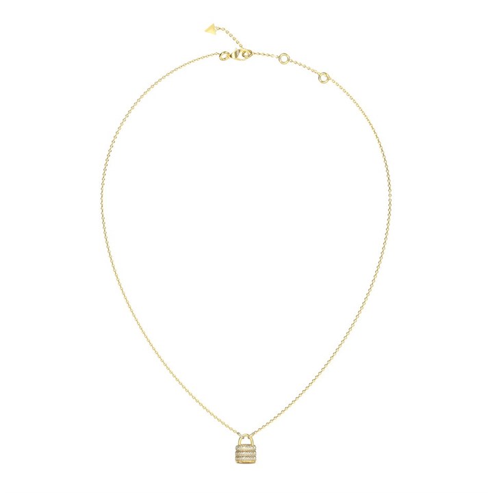 Guess JUBN05417YG  Gold Tone Crystal Padlock Necklet - J42295