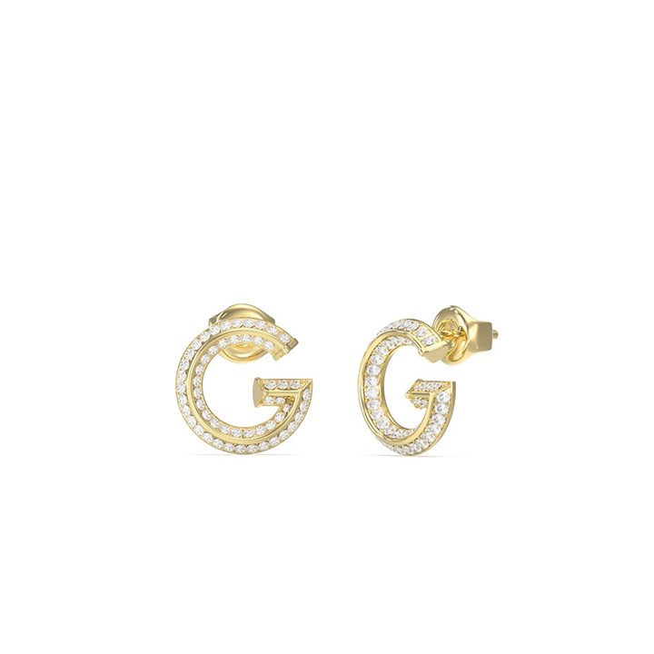 Guess JUBE05443YG Gold Tone Crystal G Stud Earrings - J42299