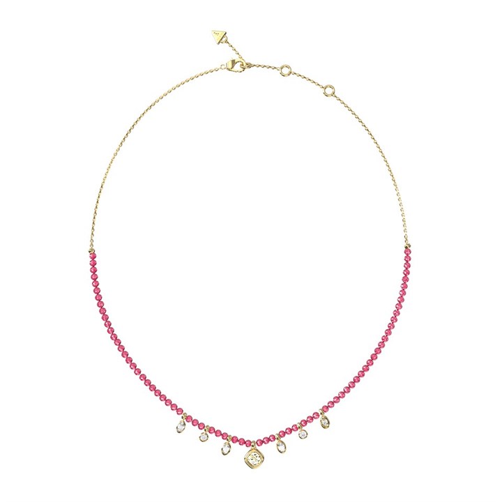 Guess UBN06144YGFC Pink Beaded Charm Necklace - J42325