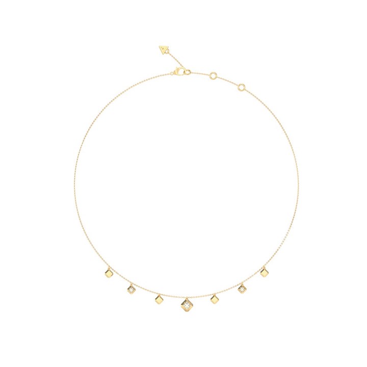 Guess UBN06178YG Gold Tone Crystal Charm Necklace - J42327