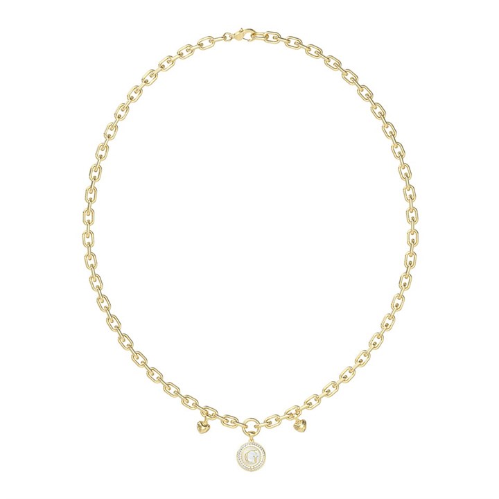 Guess UBN06196YG Gold Tone Crystal Pearly Necklace - J42330