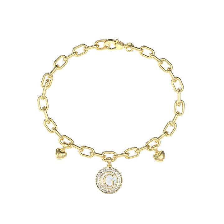 Guess UBB06197YGL Gold Tone Crystal Pearly Bracelet - J42331
