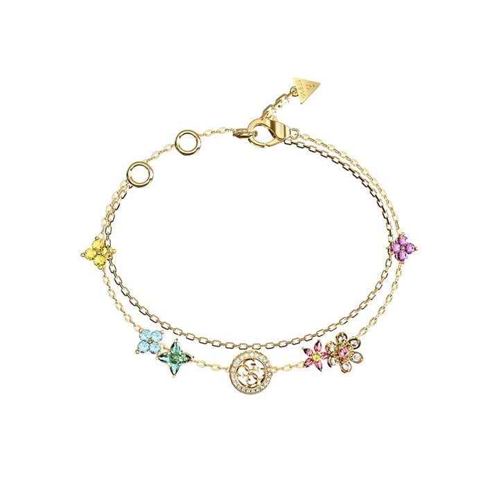 Guess UBB06029YGMCL Gold Tone Multi Flower Bracelet - J42335