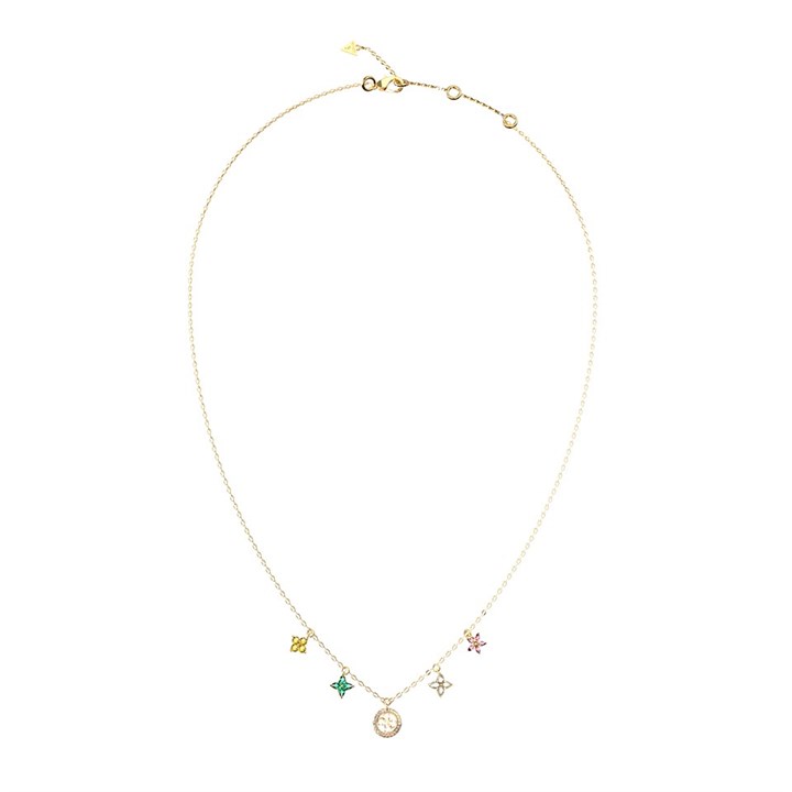 Guess UBN06032YGMC Gold Tone Multi Flower Necklace - J42336