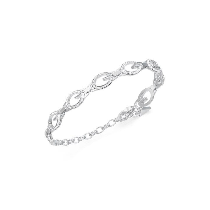 Guess JUBB06341JWRHL Silver Tone Crystal G Bracelet - J42347