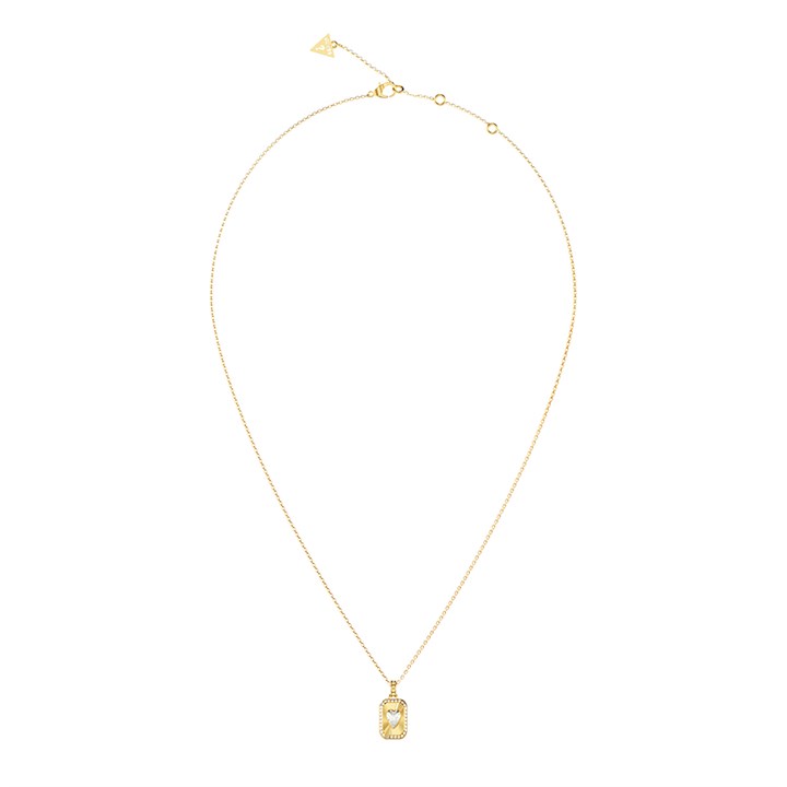 Guess JUBN06353JWYGT/U Gold Tone Love Tag Necklace - J42348