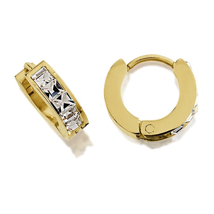 GUESS UBE03134YG Huggie Me Gold Tone Hoop Earrings - J42444
