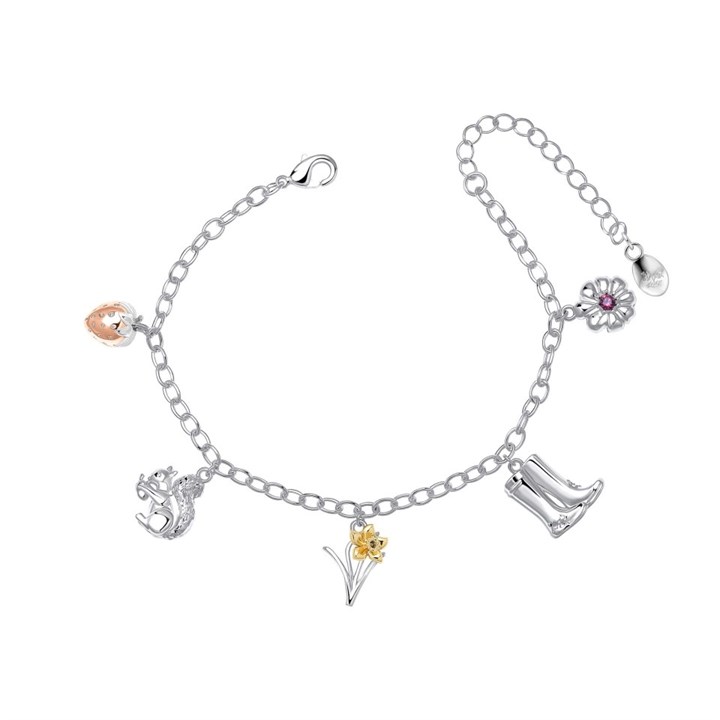 Laura Ashley Woodland Crystal Charm Bracelet - J4301