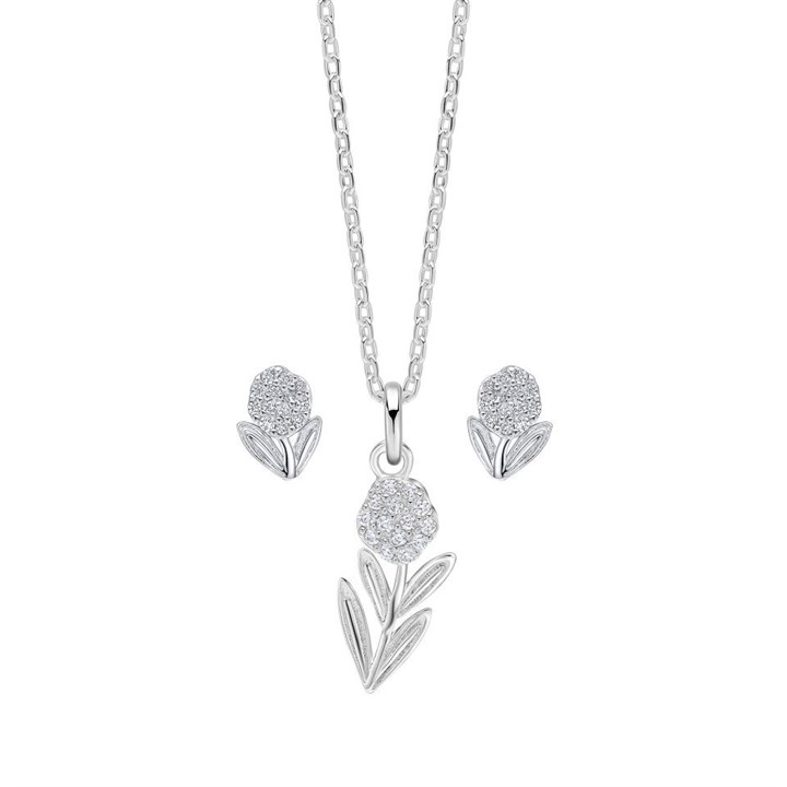Laura Ashley Full Flower Serena Pendant And Earring Set - J4315