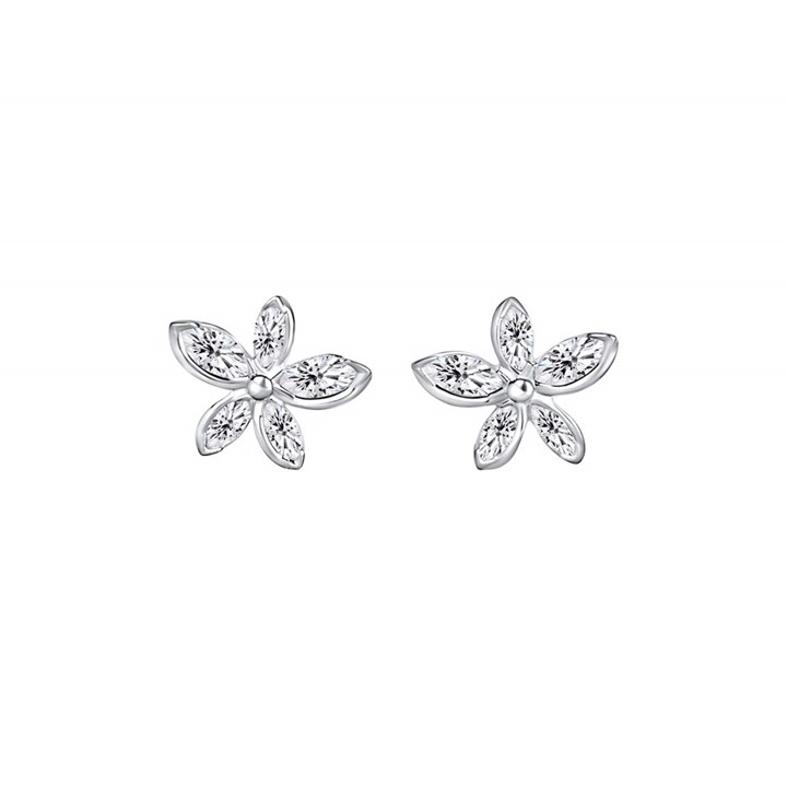 Laura Ashley LA073 Tumbling Floral CZ Stud Earrings - J4339
