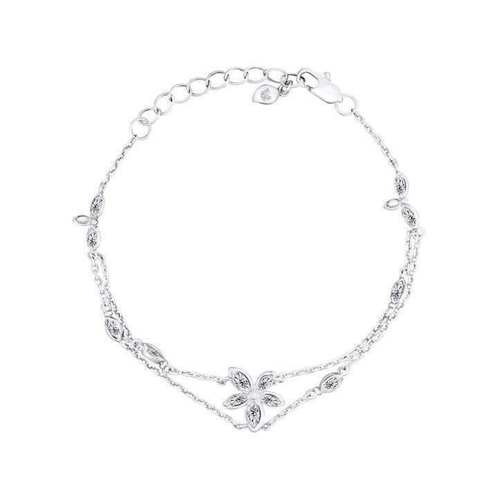Laura Ashley LA076 Tumbling Floral CZ Bracelet - J4341