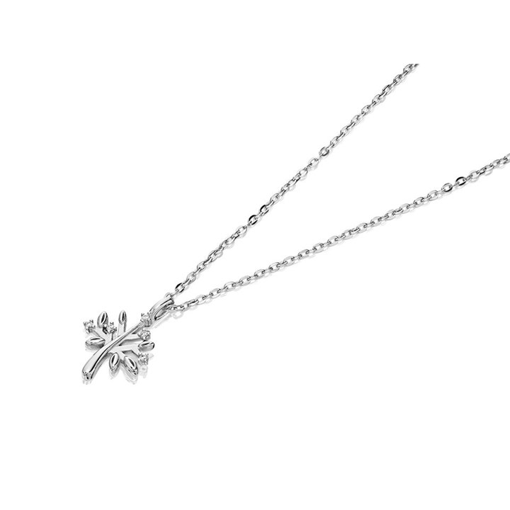 Fossil JFS00550040 Silver Cubic Zirconia Tree Of Life Necklace - J4859