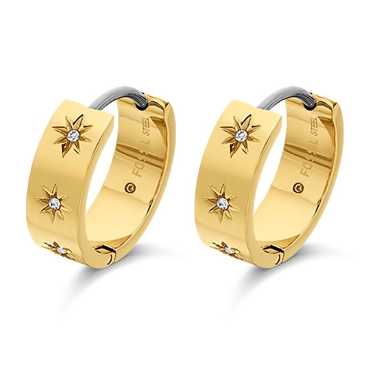 Fossil JF03870710 Sadie Shine Bright Yellow IP Hoop Earrings - J49261