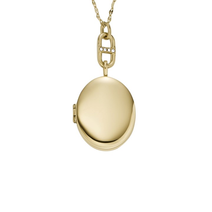 Fossil JF04426710 Yellow IP Stainless Steel Locket - J49321