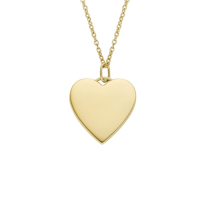Fossil JF04689710 Yellow IP Heart Necklace - J49342