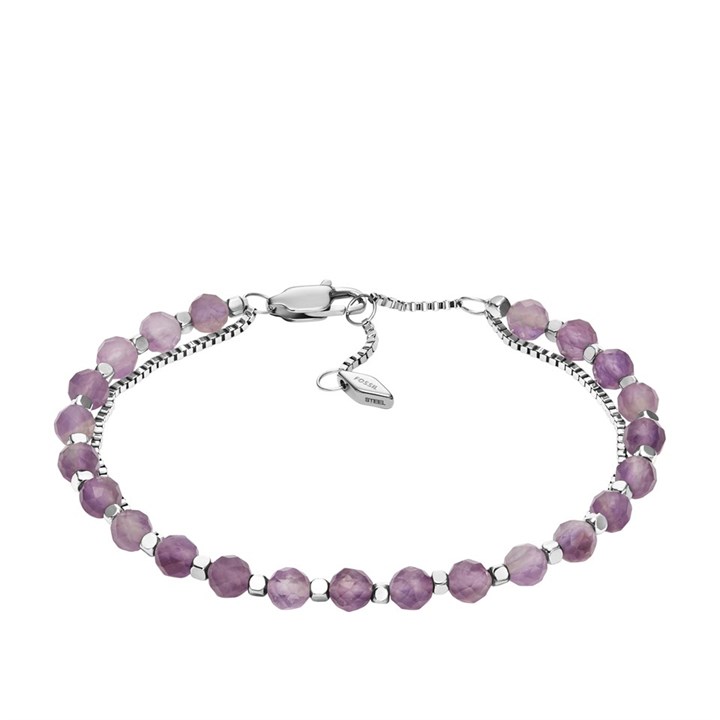 Fossil JF04685040 Purple Bead Bracelet - J49343