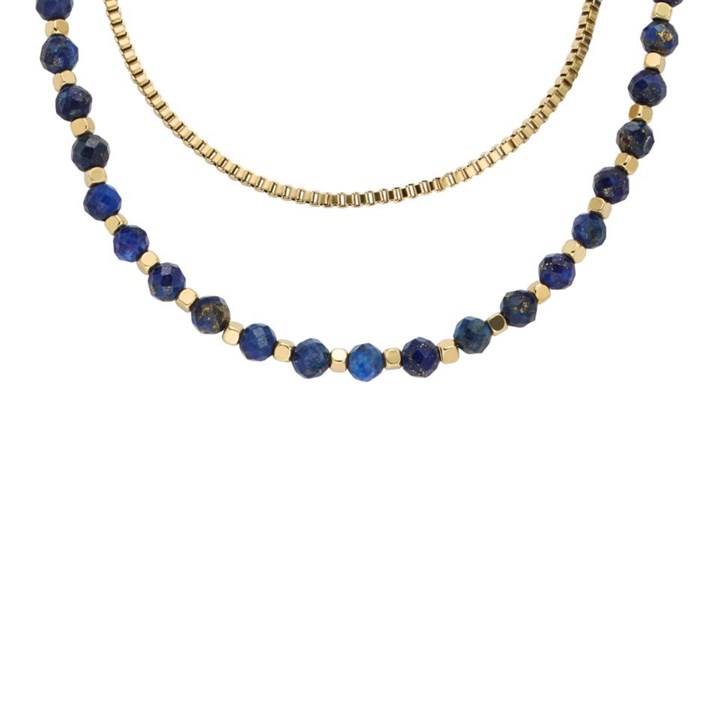 Fossil JA7247710 Double Row Lapis Necklet - J49362