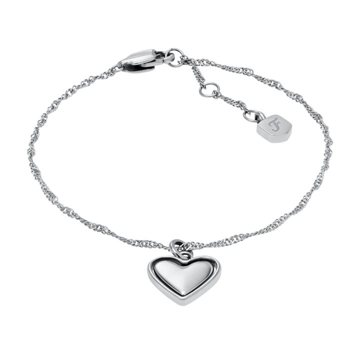 Fossil JF04837040 Stainless Steel Heart Charm Bracelet - J49374
