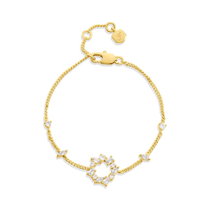 Fossil JA7296710 Gold Tone CZ Circle Bracelet - J49416