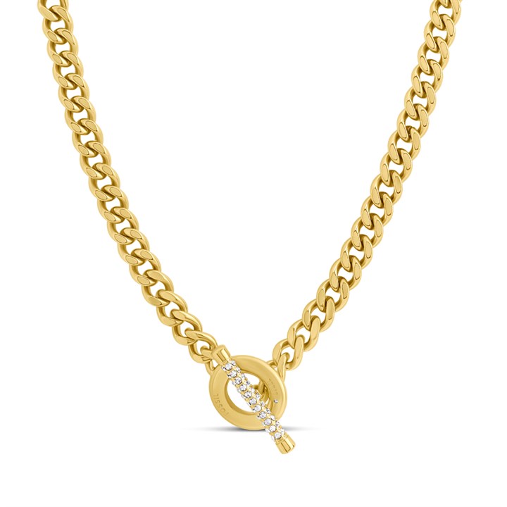 Fossil JF04956710 Gold Tone T-Bar Necklace - J49418