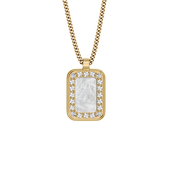 Fossil JF04997710 Yellow IP Mother Of Pearl Necklace - J49427