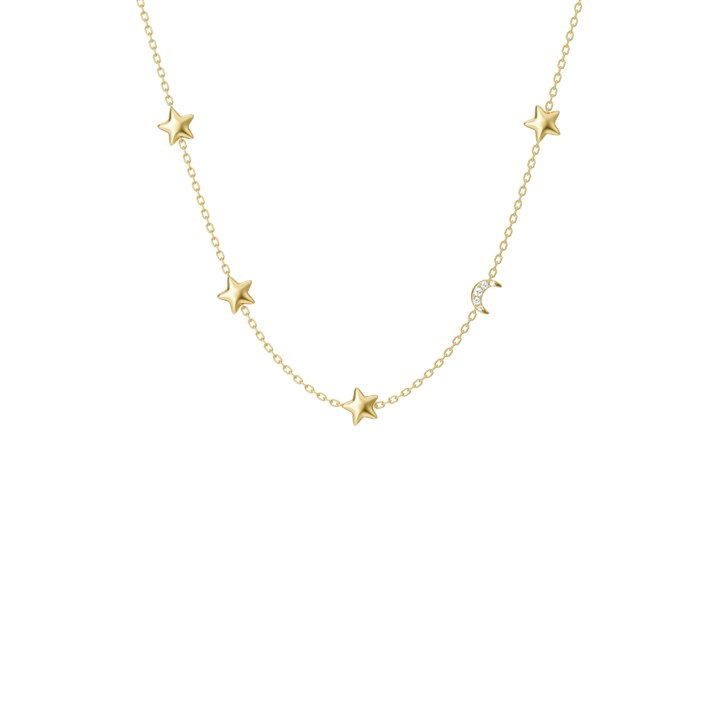 Fossil JA7337710 Gold Tone Moon And Stars Necklace - J49442