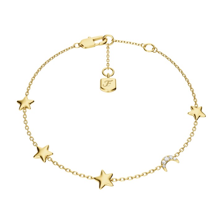 Fossil JA7340710 Gold Tone Moon And Stars Bracelet - J49443