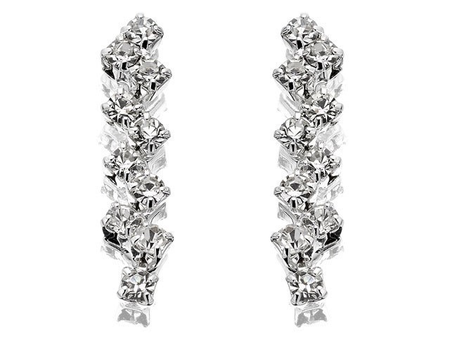 Diamante Zig Zag Drop Earrings - J5132