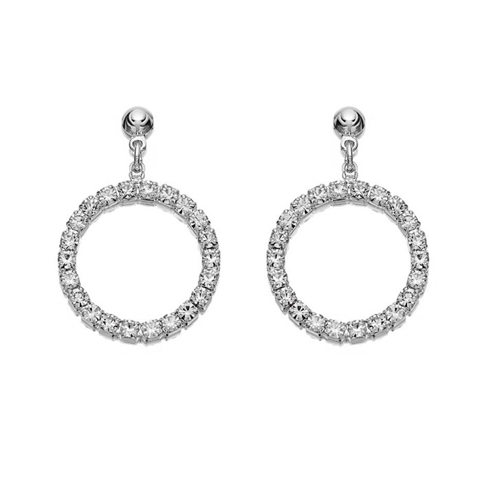 Diamante Circle Drop Earrings - J5150