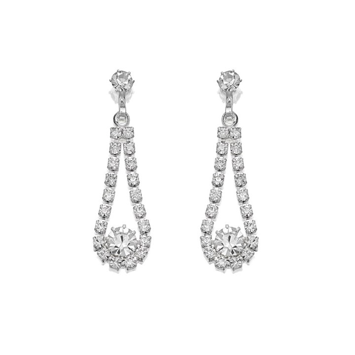 Diamante Teardrop Drop Earrings - J5155