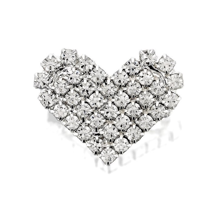 Diamante Heart Brooch - J5298