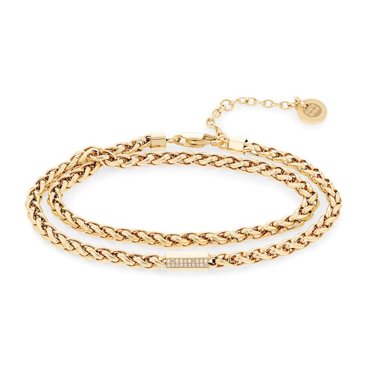 Tommy Hilfiger 2780876 Stainless Steel Gold Tone Wraparound Bracelet - J7338