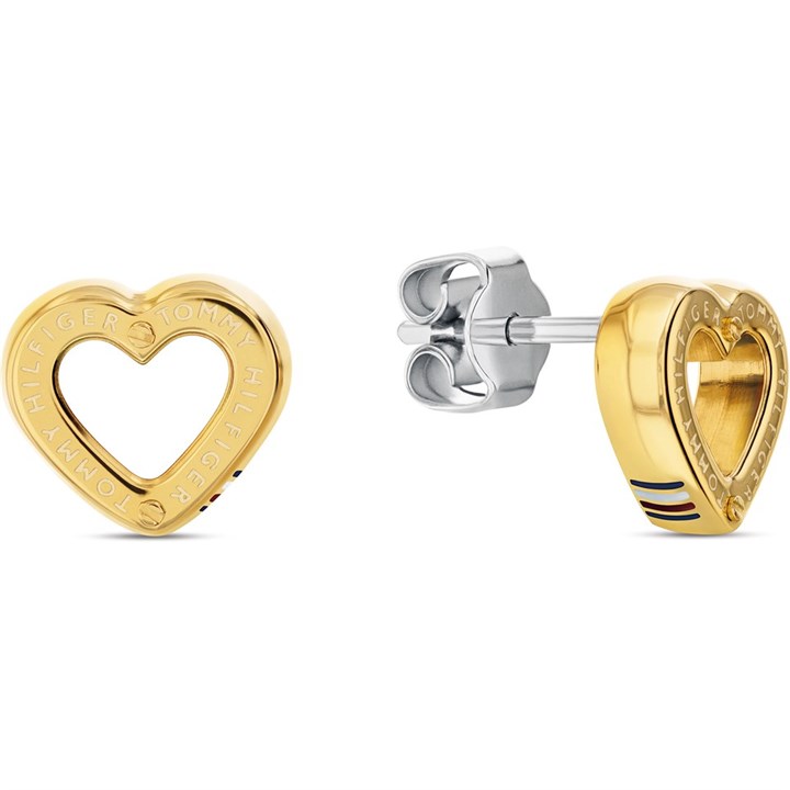 Tommy Hilfiger 2780972 Gold Tone Heart Stud Earrings - J7353