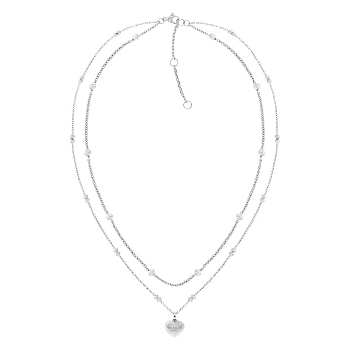 Tommy Hilfiger 2781009 Stainless Steel Double Strand Heart Necklace - J7399