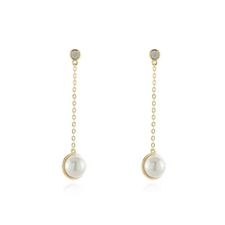 Cachet Paris Cubic Zirconia And Simulated Pearl Drop Earrings - J74116