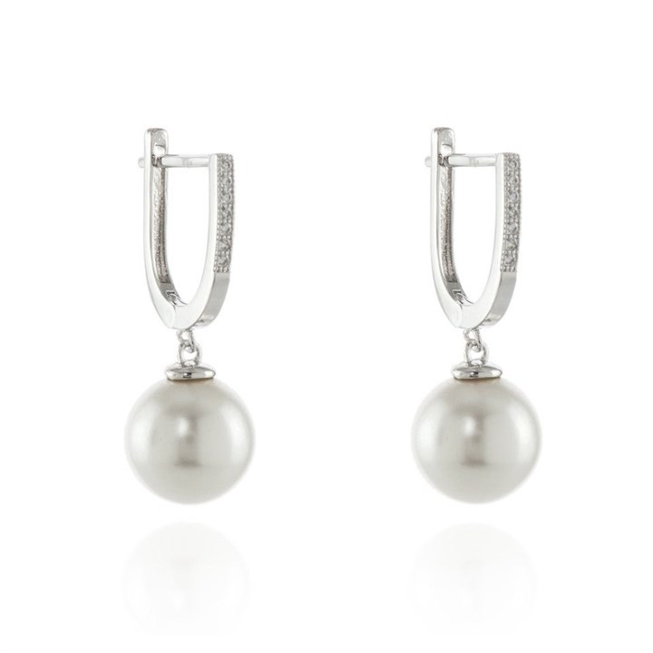 Cachet Gina Cubic Zirconia And Simulated Pearl Drop Earrings - J74119