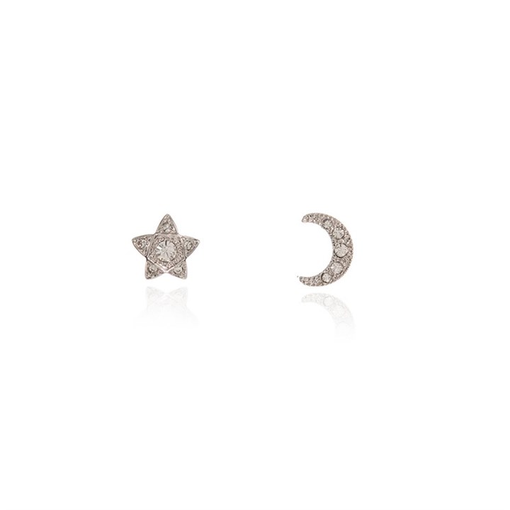 Cachet Cubic Zirconia Star And Moon Stud Earrings - J74138