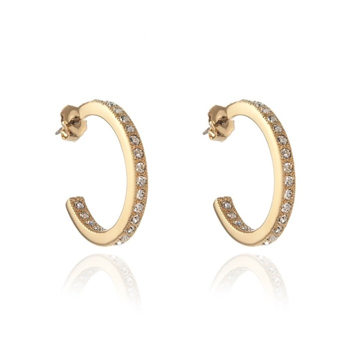 Cachet Saga Gold Tone Cubic Zirconia Hoop Earrings - J74142