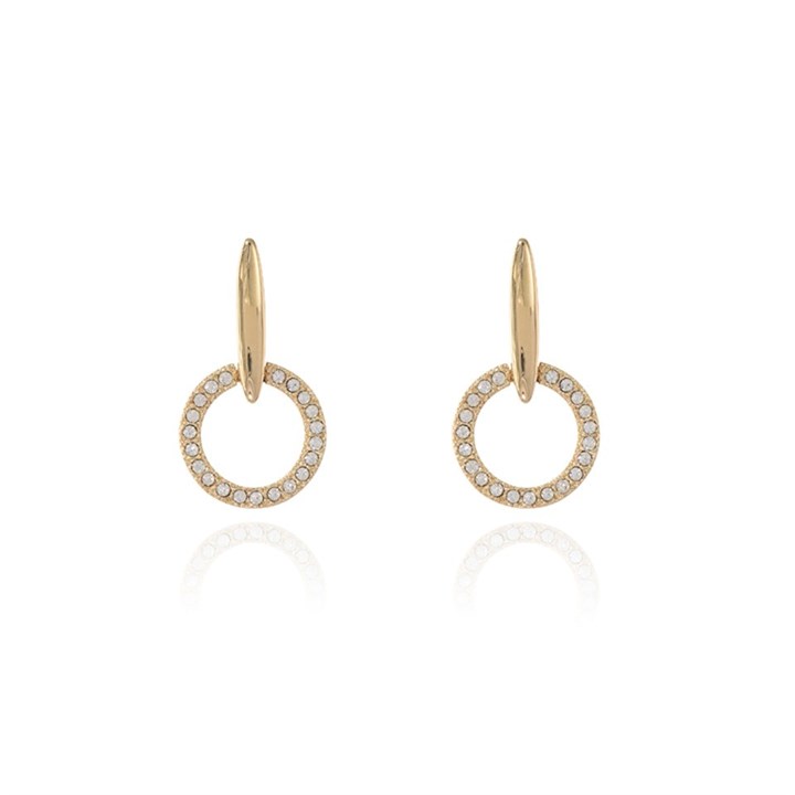 Cachet Lara Gold Tone Cubic Zirconia Circle Drop Earrings - J74144